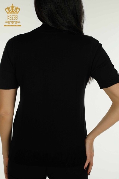 Pulover de tricotaj de damă cu ridicata - American model - negru - 30753 | KAZEE - Thumbnail