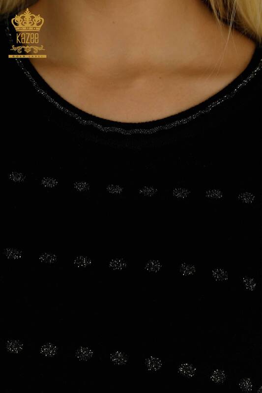 Pulover de tricotaj de damă cu ridicata - model american - negru - 30794 | KAZEE