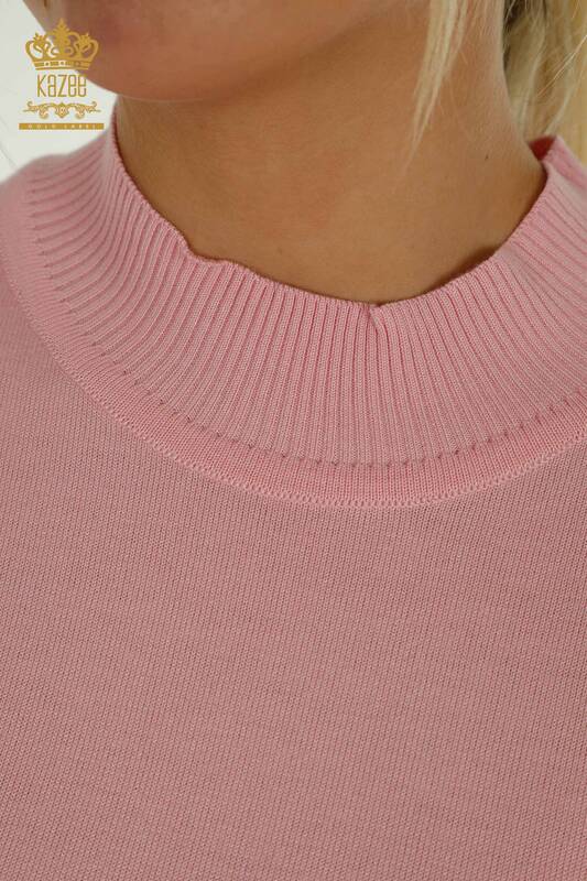 Pulover de tricot de damă cu ridicata - Model american - Roz - 14541 | KAZEE