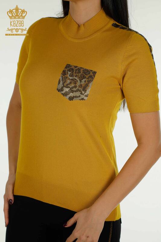 Pulover de tricotaj pentru damă cu ridicata - Model american - Sofran - 30753 | KAZEE