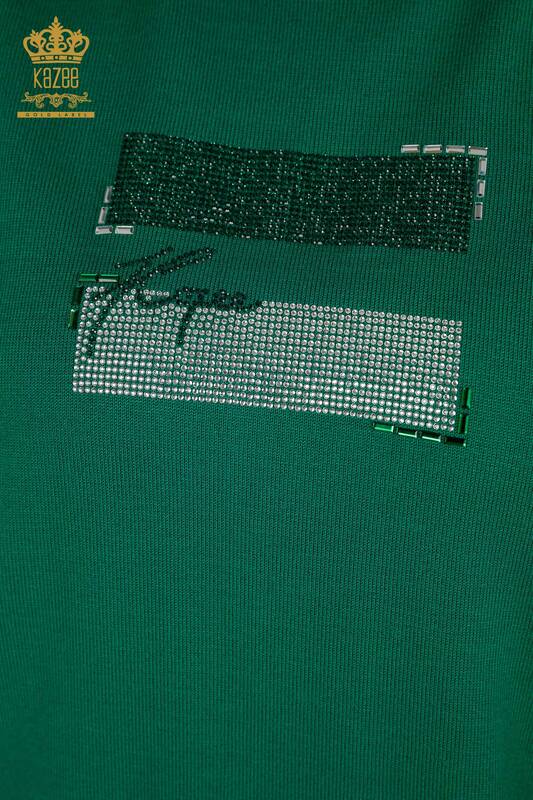 Pulover de tricotaj de damă cu ridicata - American model - verde - 30326 | KAZEE