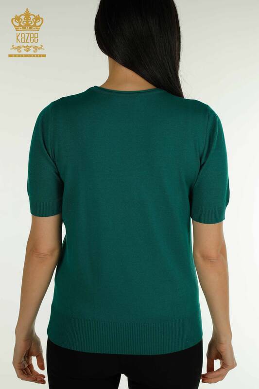 Pulover de tricotaj de damă cu ridicata - model american - verde - 30686 | KAZEE