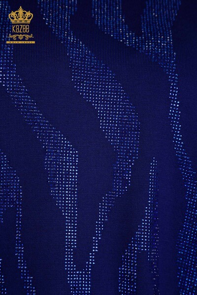 Pulover de tricotaj pentru femei cu ridicata - Guler stand - Saks - 30670 | KAZEE - Thumbnail