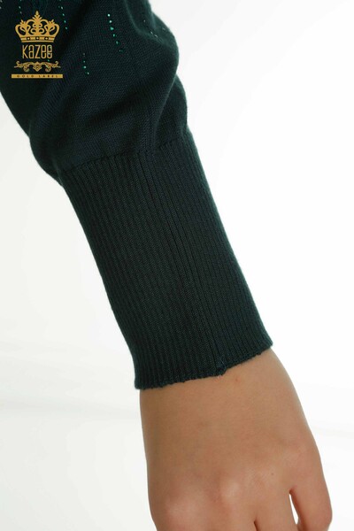 Pulover de tricot pentru femei cu ridicata - Tulle Detaliat - Nefti - 15699 | KAZEE - Thumbnail