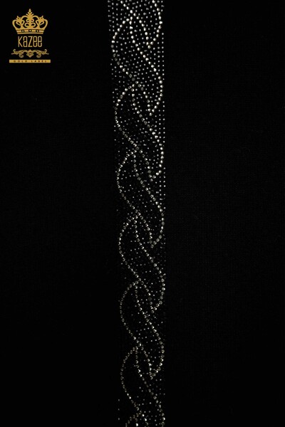 Tricotaj cu ridicata pentru femei Pulover - Buzunar Detaliat - Negru - 30622 | KAZEE - Thumbnail