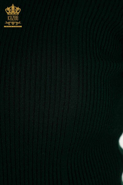 Pulover de tricot pentru femei cu ridicata - Detaliat nasturi - Nefti - 30364 | KAZEE - Thumbnail