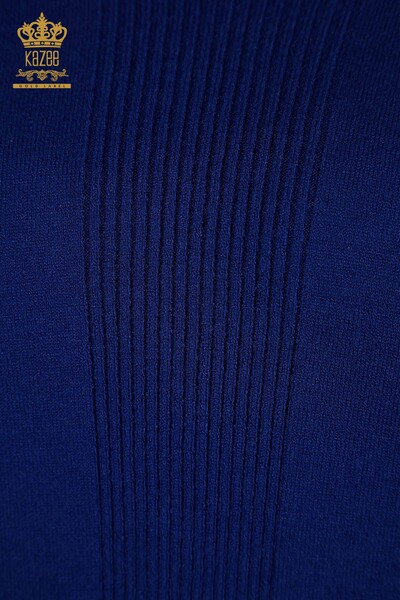 Pulover de tricotaj pentru femei cu ridicata - Cu fanta detaliata - Saks - 30193 | KAZEE - Thumbnail (2)