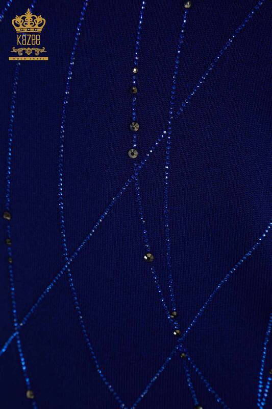 Pulover de tricotaj pentru femei cu ridicata - Guler stand - Saks - 30454 | KAZEE