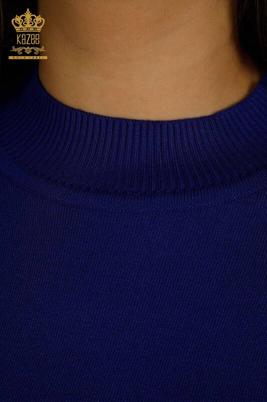 Pulover de tricotaj pentru femei cu ridicata - Guler stand - Saks - 30564 | KAZEE