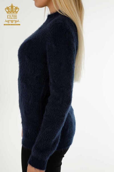 Pulover de tricotaj de damă cu ridicata - Tesute - angora - bleumarin - 19063 | KAZEE - Thumbnail
