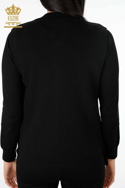 Vânzător cu ridicata Tricotaj de damă Vesta scurtă florală brodata cu piatră - 16814 | KAZEE - 21