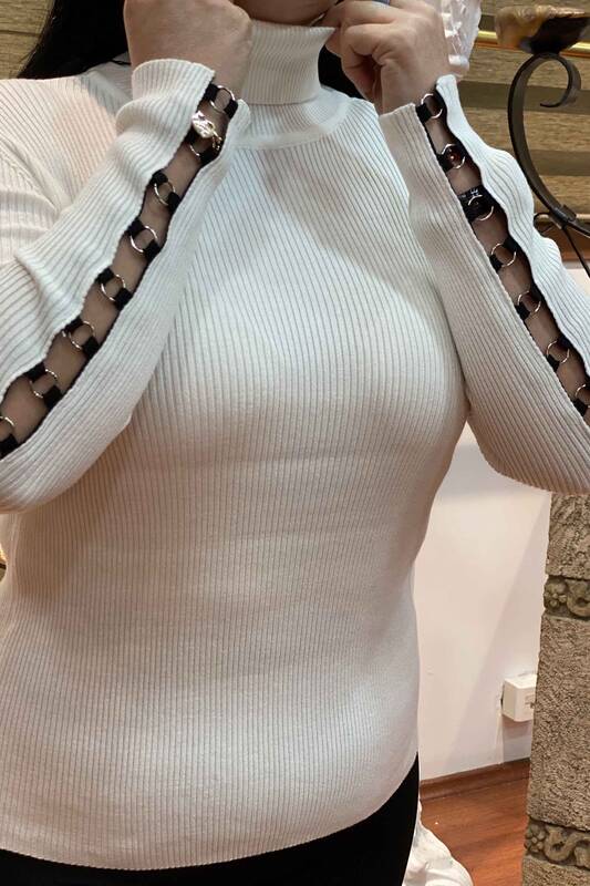 Tricotaj cu ridicata pentru femei, cu mânecă cu gât cu inel - 14583 | Kazee