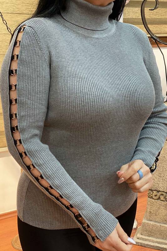 Tricotaj cu ridicata pentru femei, cu mânecă cu gât cu inel - 14583 | Kazee