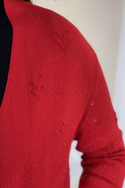 Tricotaj cu ridicata pentru femei Cardigan cu model sclipici - 15435 | KAZEE - Thumbnail