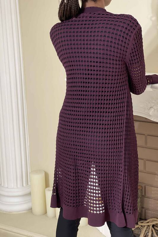 Tricotaj cu ridicata pentru femei Cardigan Loose Long Detaliat - 16250 | KAZEE