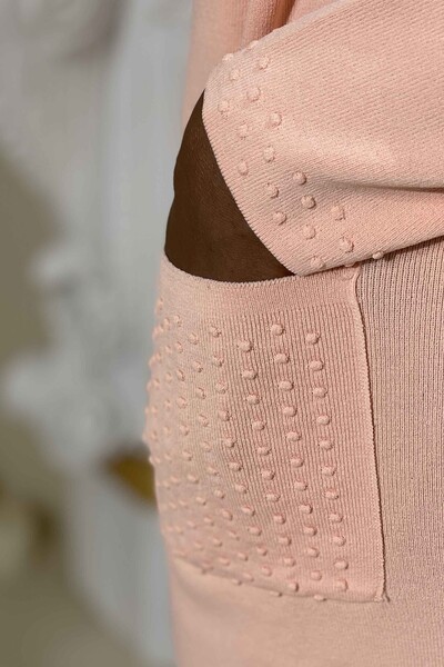 Tricotaj cu ridicata pentru femei Cardigan cu mâneci cu model propriu - 15730 | KAZEE - Thumbnail