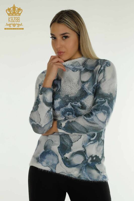 Pulover de tricotaj de damă cu ridicata - Angora - Digital - 40025 | KAZEE