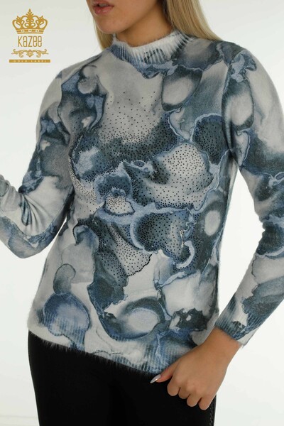 Pulover de tricotaj de damă cu ridicata - Angora - Digital - 40025 | KAZEE - Thumbnail