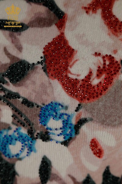 Pulover de tricotaj de damă cu ridicata - Angora - Digital - 40032 | KAZEE - Thumbnail