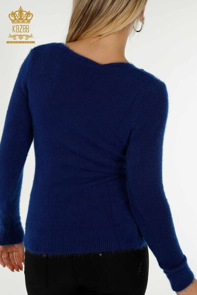 Pulover de tricotaj pentru femei cu ridicata - Angora - Saks - 18474 | KAZEE - Thumbnail