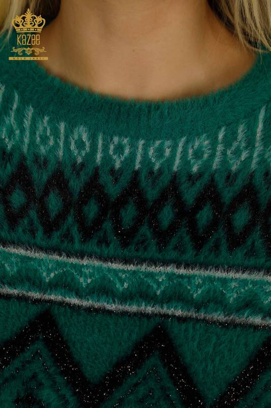 En-gros Tricotaj de damă Pulover - cu model - Angora - Verde - 30682 | KAZEE