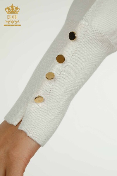 Pulover de tricotaj de damă cu ridicata - Basic - Ecru - 30507 | KAZEE - Thumbnail