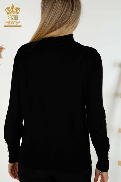 Pulover de tricotaj de damă cu ridicata - De bază - negru - 30507 | KAZEE - Thumbnail