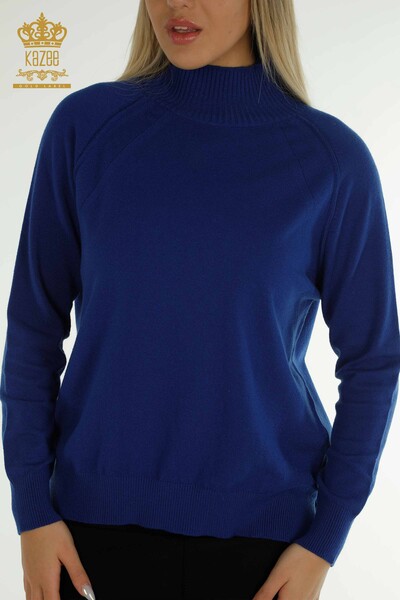 Pulover de tricotaj de damă cu ridicata - Basic - Saks - 30757 | KAZEE - Thumbnail
