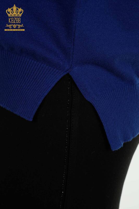 Pulover de tricotaj de damă cu ridicata - Basic - Saks - 30757 | KAZEE