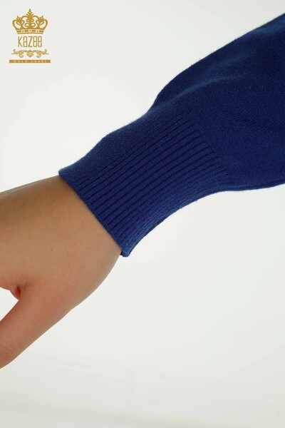 Pulover de tricotaj de damă cu ridicata - Basic - Saks - 30757 | KAZEE - Thumbnail