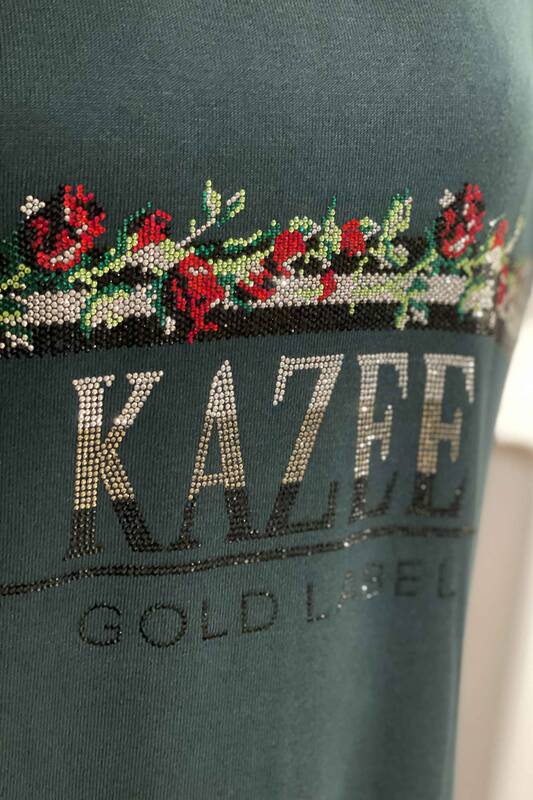 Tricotaj cu ridicata pentru femei Pulover Kazee Scris Rose Pattern - 15996 | KAZEE