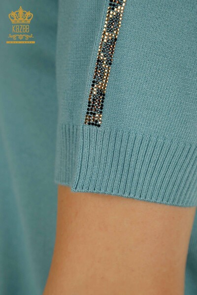 Tricotaj cu ridicata pentru femei Pulover cu Maneca scurta Mint - 30478 | KAZEE - Thumbnail