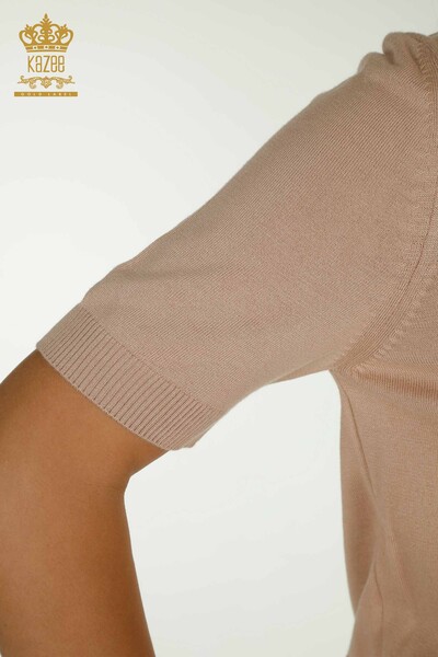 Pulover de tricotaj de damă cu ridicata - Basic - Model american - Piatra - 16271 | KAZEE - Thumbnail