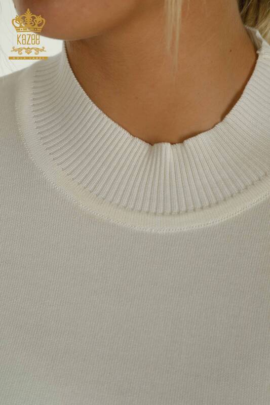 Pulover de tricot de damă cu ridicata - Model american - Ecru - 14541 | KAZEE