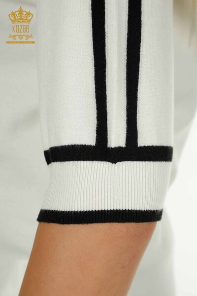 Pulover de tricot de damă cu ridicata - Model american - Ecru - 30790 | KAZEE - Thumbnail