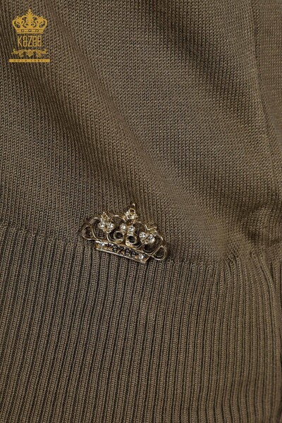 Pulover de tricotaj de dama cu ridicata - American model - kaki - 30443 | KAZEE - Thumbnail