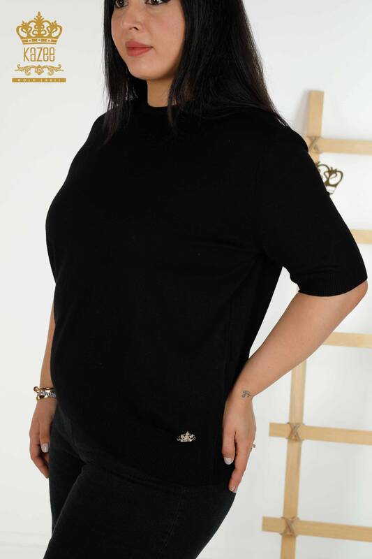 Pulover de tricotaj de damă cu ridicata - American model - negru - 30443 | KAZEE