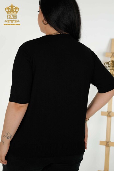 Pulover de tricotaj de damă cu ridicata - American model - negru - 30443 | KAZEE - Thumbnail