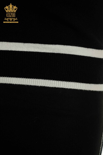 Pulover de tricotaj de damă cu ridicata - Model american - Negru - 30790 | KAZEE - Thumbnail