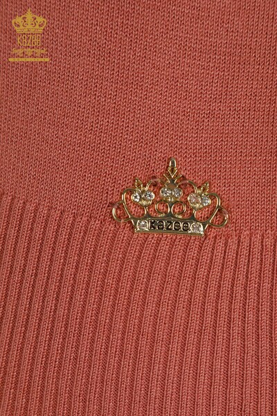Pulover de tricotaje pentru femei - Model american - Dusty Rose - 14541 | KAZEE - Thumbnail
