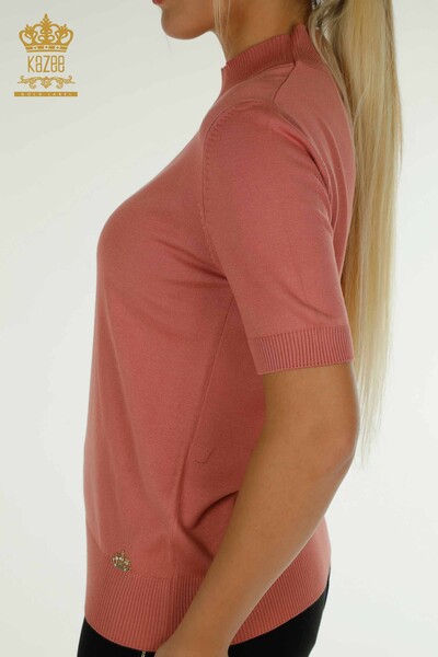Pulover de tricotaje pentru femei - Model american - Dusty Rose - 14541 | KAZEE - Thumbnail
