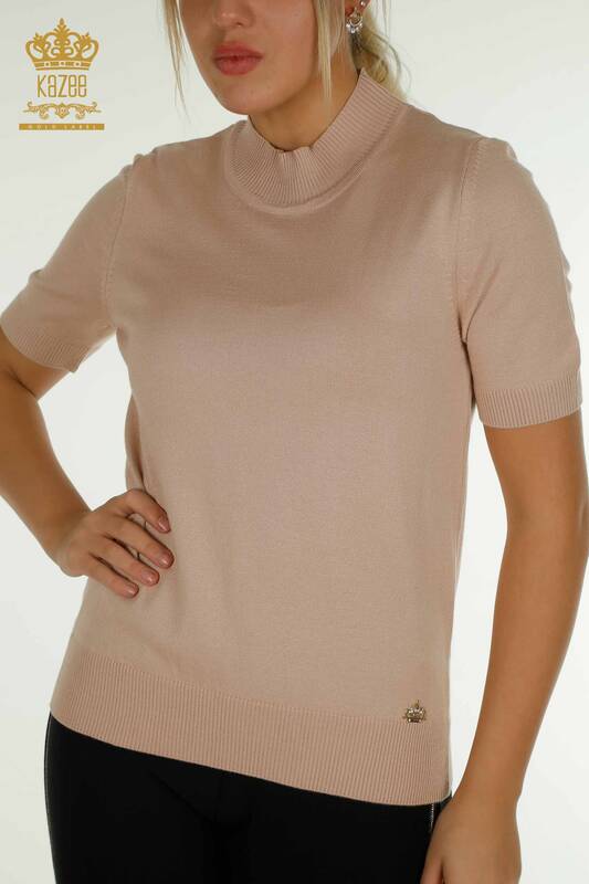 Pulover de tricotaj de damă cu ridicata - Model american - Stone - 14541 | KAZEE