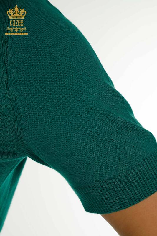 Pulover de tricotaj de damă cu ridicata - model american - Verde - 14541 | KAZEE