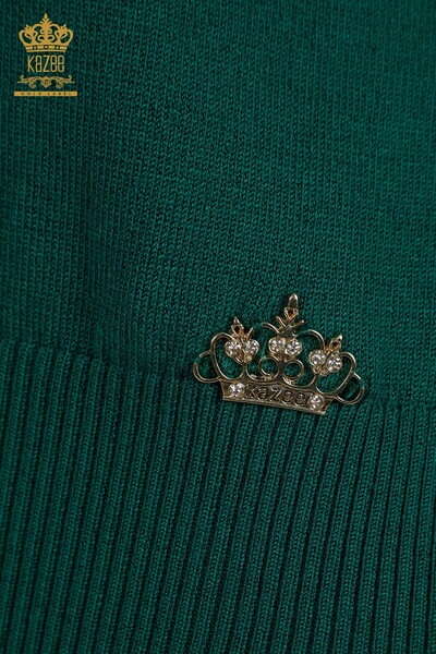 Pulover de tricotaj de damă cu ridicata - model american - Verde - 14541 | KAZEE - Thumbnail