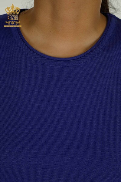 Pulover de tricotaj de damă cu ridicata - Model american - Violet - 15943 | KAZEE - Thumbnail