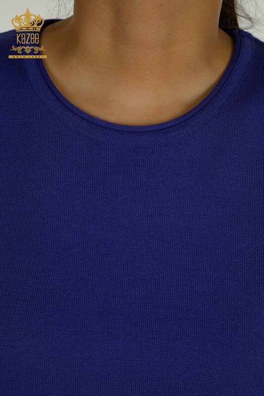 Pulover de tricotaj de damă cu ridicata - Model american - Violet - 15943 | KAZEE
