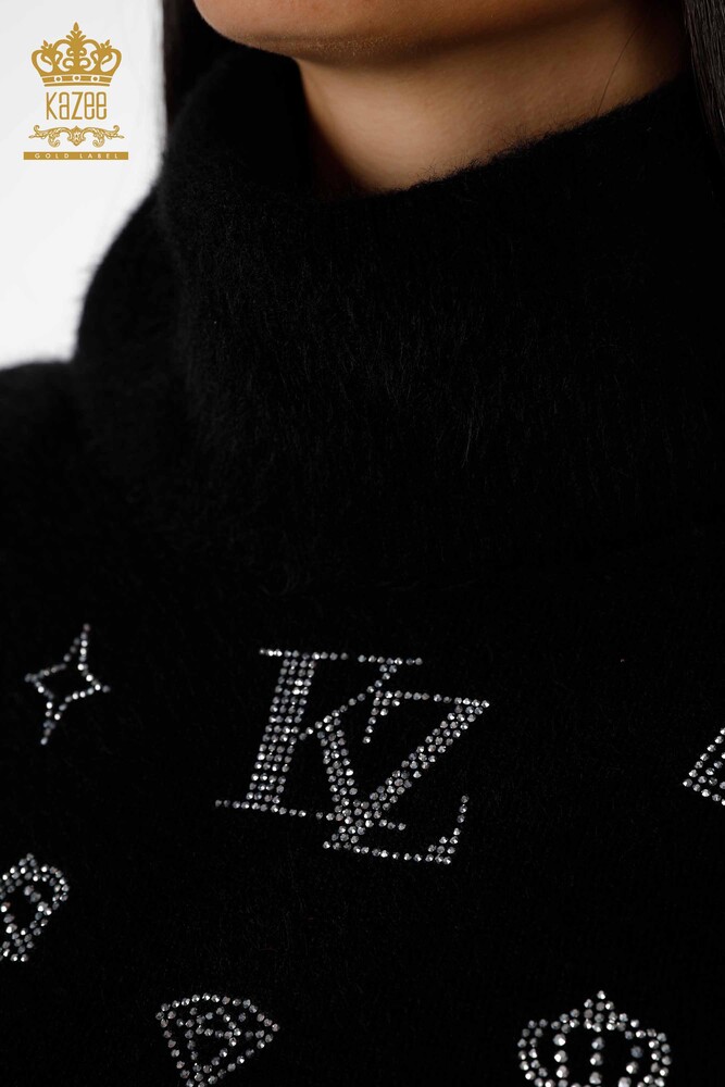 Tricotaj de damă cu ridicata Tunica cu model două buzunare Angora - 18895 | KAZEE - 11