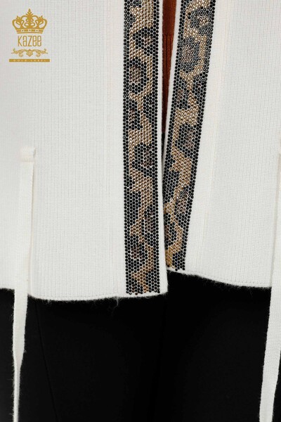 Vesta scurta de dama cu ridicata cu model leopard Ecru - 30311 | KAZEE - Thumbnail