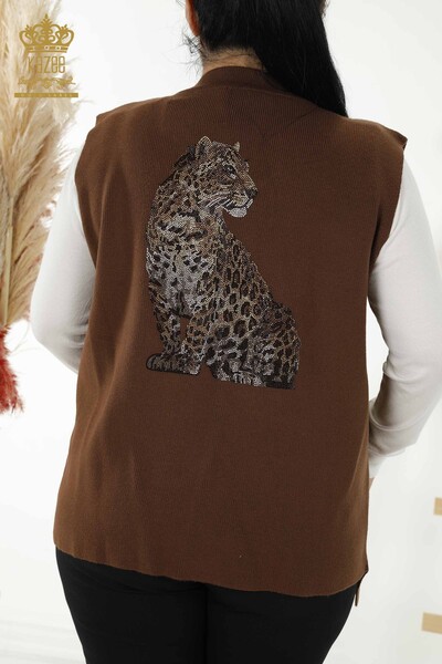 Vesta scurta de dama cu ridicata cu model leopard maro - 30311 | KAZEE - Thumbnail