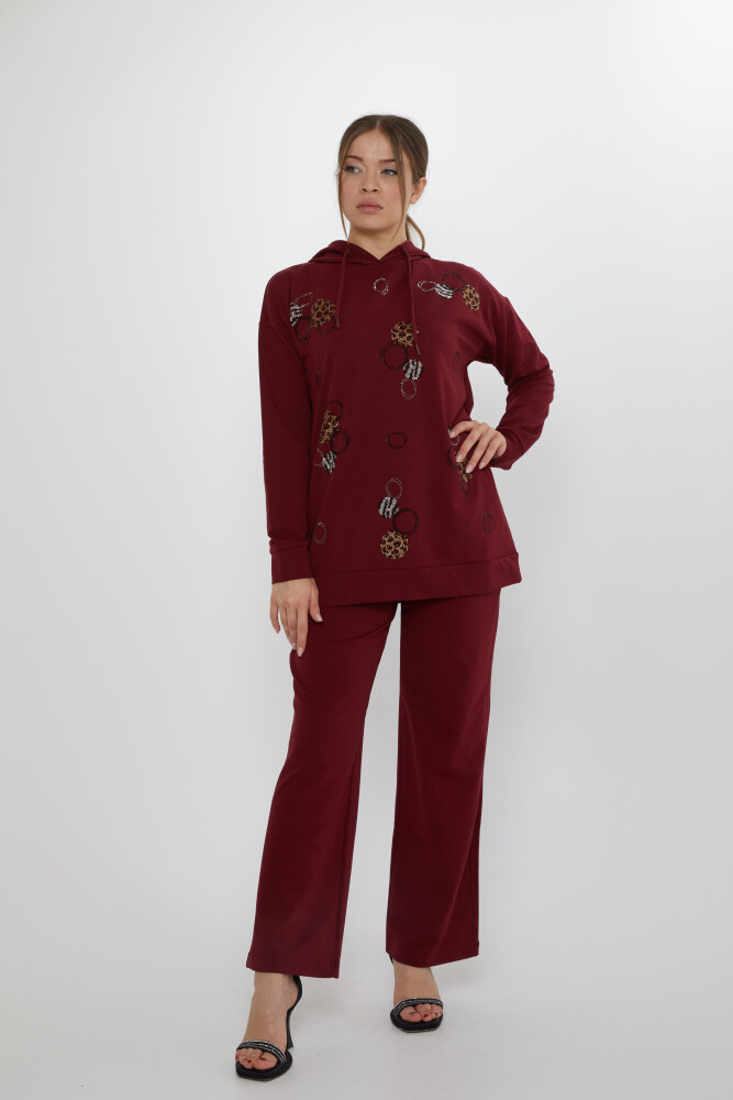 Ensemble de survêtement à motifs pierre rouge bordeaux - 17898 | KAZEE (Lot de 3 M-L-XL) - 2
